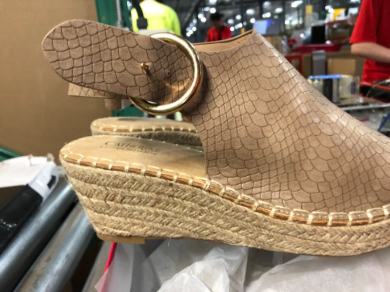Photo 1 of Catherine Malandrino Womens Cirkly Espadrille Wedge Sandal 8.5 Taupe Croco