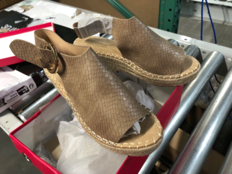 Photo 1 of Catherine Malandrino Womens Cirkly Espadrille Wedge Sandal 8.5 Taupe Croco