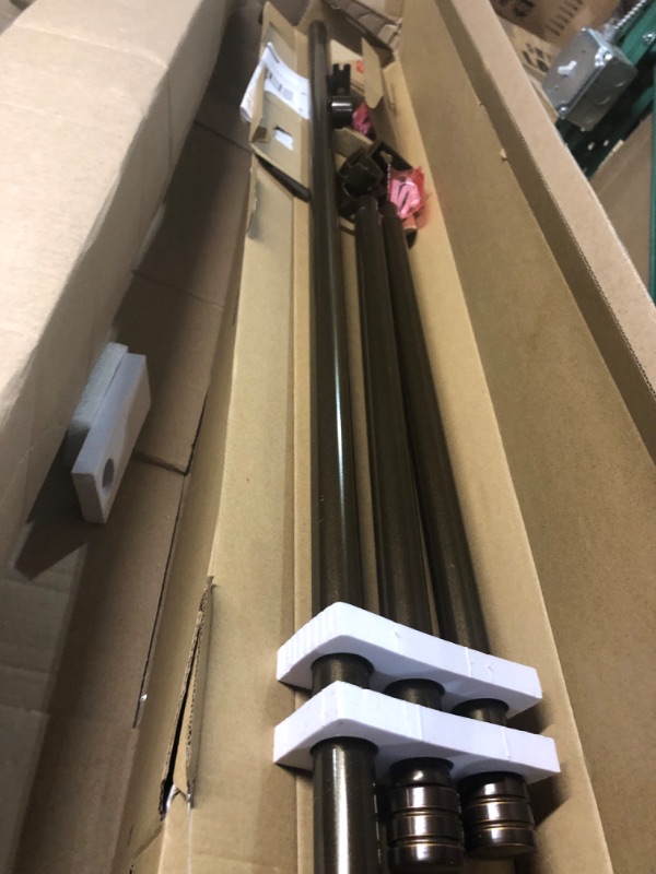 Photo 2 of *SEE NOTES* HOTOZON 1 Inch Bay Window Curtain Rods, 36-72 Inch(Center Rod), 20 -36 Inch(Side Rods)