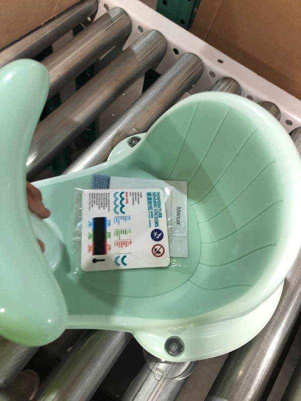 Photo 6 of Baby Bath Seat with Thermometer, Portable Toddler Child Bathtub Seat for 6-18 Months,Green