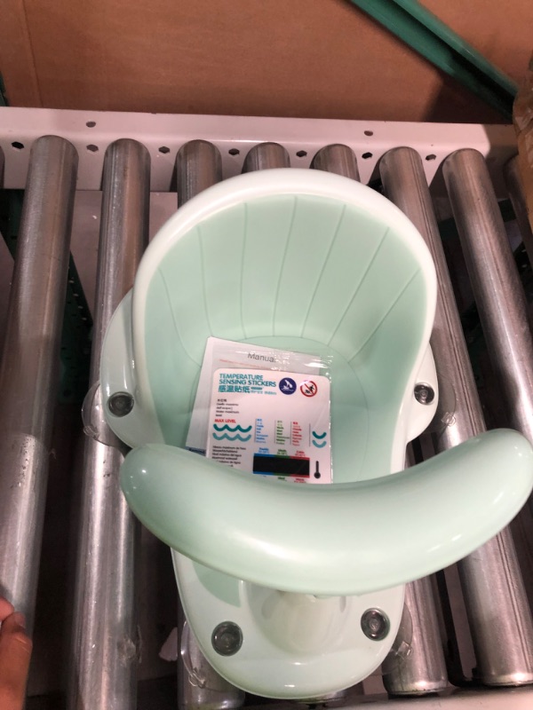 Photo 1 of Baby Bath Seat with Thermometer, Portable Toddler Child Bathtub Seat for 6-18 Months,Green