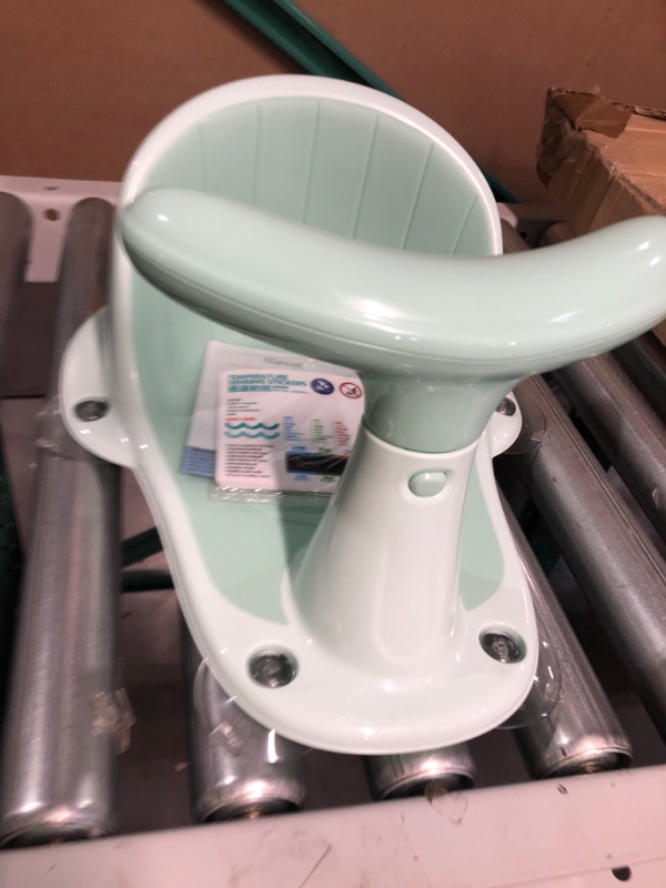 Photo 3 of Baby Bath Seat with Thermometer, Portable Toddler Child Bathtub Seat for 6-18 Months,Green