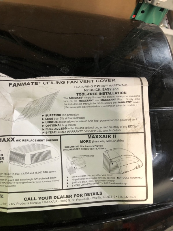 Photo 1 of Maxxair 503.1504 (00-933069) Black Vent Cover