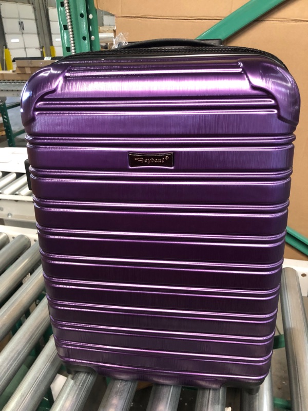 Photo 2 of **ONE LOCK WILL NOT OPEN** Feybaul Luggage Suitcase PC ABS Hardshell Carry On Luggage with Spinner Wheels Purple S(20 Inch Carry On)