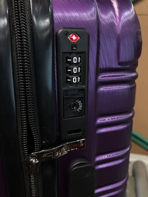 Photo 3 of **ONE LOCK WILL NOT OPEN** Feybaul Luggage Suitcase PC ABS Hardshell Carry On Luggage with Spinner Wheels Purple S(20 Inch Carry On)