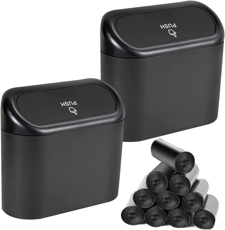 Photo 1 of EnthuLove 2 Packs Mini Car Trash Can Bin with Lid 