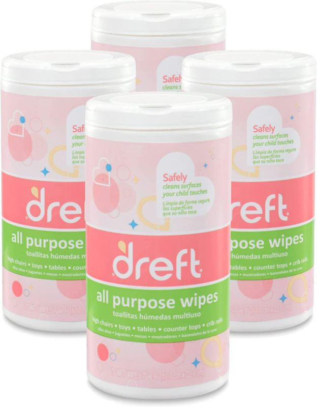 Photo 1 of Dreft Multi-Surface All-Purpose Gentle Cleaning Wipes for Baby Toys, Car Seat, High Chair & More, 70 Count (Pack of 4) All Purpose Wipes, Pack of 4