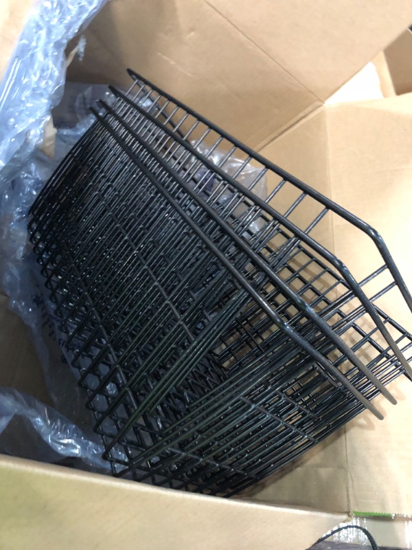 Photo 1 of **USED** Wire Storage Baskets, iSPECLE 4 Pack Large Metal Wire Baskets Pantry Organization BLACK