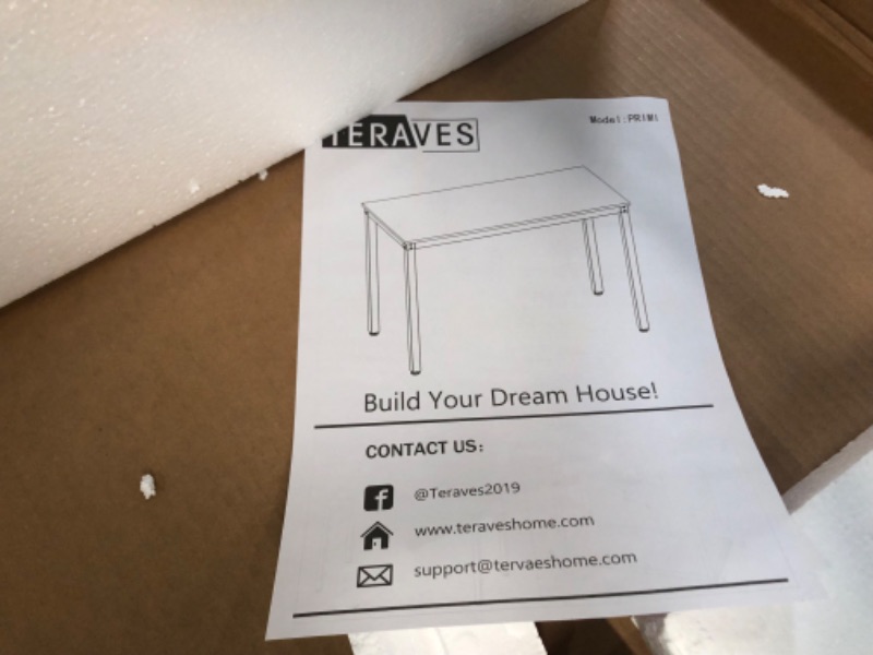 Photo 1 of **USED** Teraves Wooden Table Large White + Gold Frame