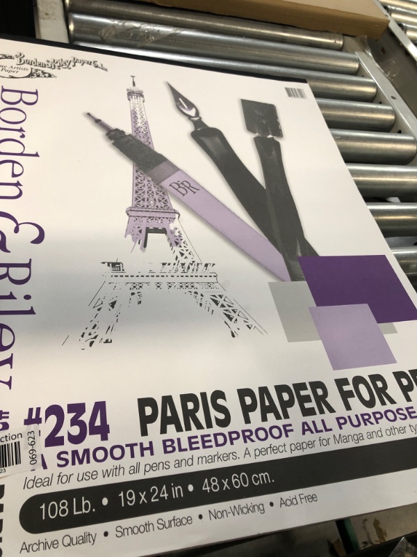 Photo 2 of Borden & Riley #234 Paris Paper for Pens Pad, 19" x 24", 108 lb, 40 White Sheets, 1 Pad Each (234P192440)