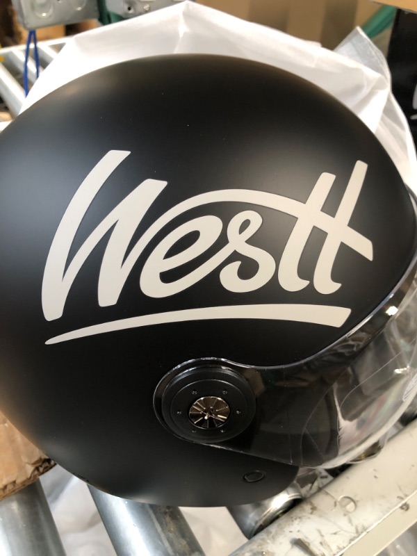 Photo 3 of Westt Open Face Helmet - Motorcycle Helmet Moped 3/4 Half Vespa Vintage Black