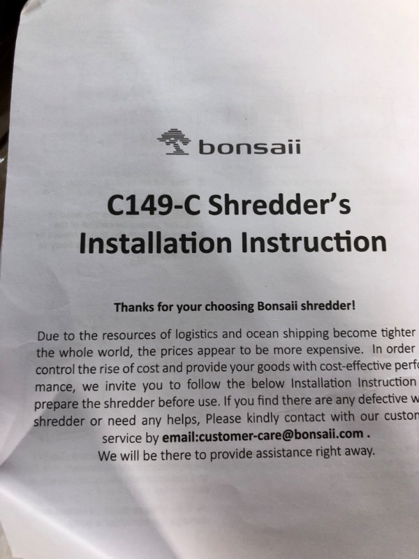 Photo 3 of Bonsaii C149-C Shredder and 24-Pack Lubricant Sheets