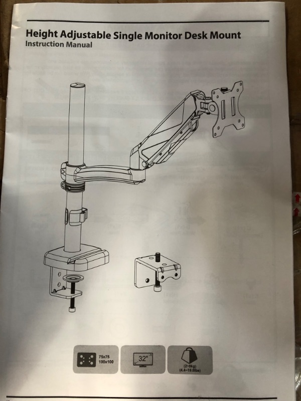 Photo 2 of MOUNTUP Single Monitor Stand, Height Adjustable Monitor Desk Mount for 17-32 Inch, 4.4-19.8lbs Screens,  Max VESA 100x100mm