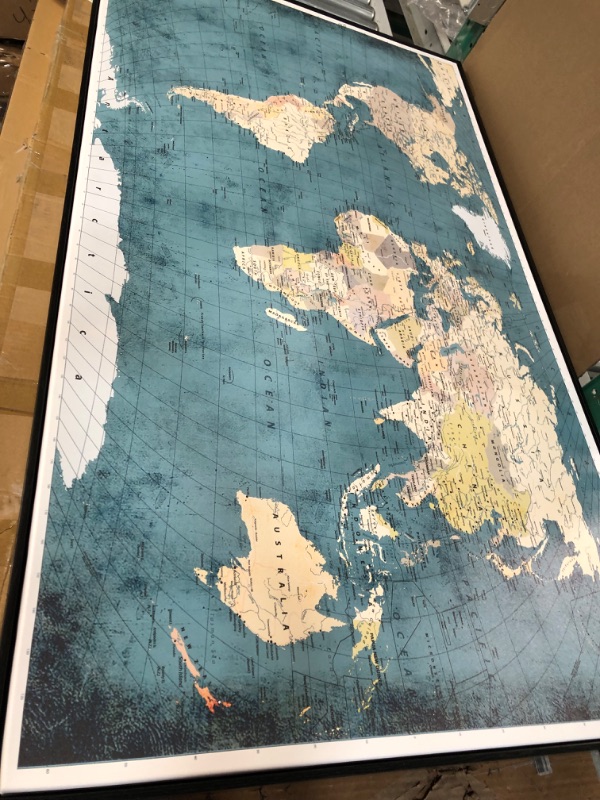 Photo 4 of Welmeco Large Office Wall Decoration Retro Detailed World Map 