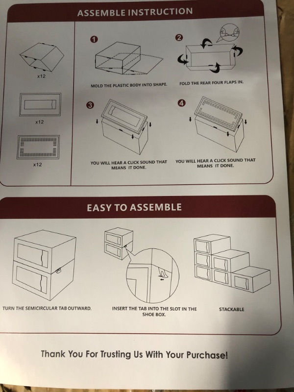 Photo 2 of 12 Pack Shoe Storage Box,