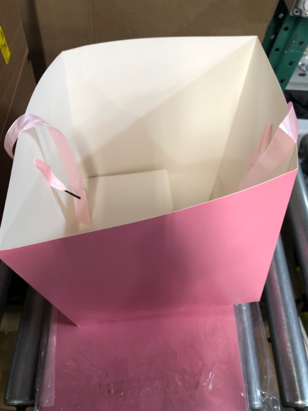 Photo 1 of 6 Pcs Large Gift Boxes with lids,Beautiful Squared Boxes (Pink, 10”×10”×10”)