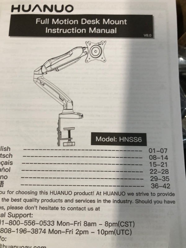 Photo 3 of HUANUO Single Monitor Mount, Articulating Gas Spring Monitor Arm, Adjustable Monitor Stand, Vesa Mount with Clamp and Grommet Base - Fits 13 to 30 Inch LCD Computer Monitors 4.4 to 14.3lbs