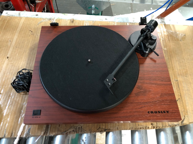 Photo 4 of Crosley C6B-MA Belt-Drive Bluetooth Turntable Record Player with Adjustable Tone Arm, Mahogany