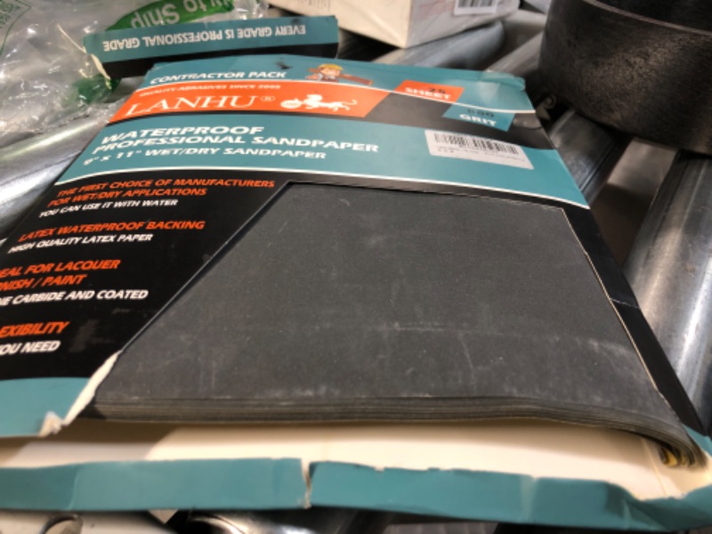 Photo 2 of (MISSING 5 SHEETS) LANHU 800 Grit Sandpaper for Wood Furniture Finishing, Metal Sanding and Automotive Polishing, Dry or Wet Sanding, Multipurpose Sandpaper, 9 x 11 Inches, 25-Sheets 25 PACK 800 Grit