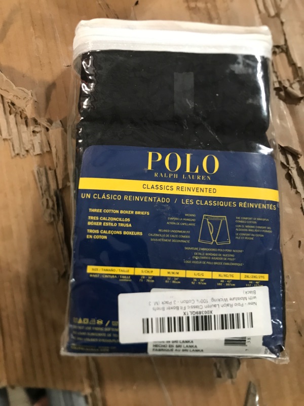 Photo 3 of POLO RALPH LAUREN Men's Classic Fit Cotton Boxer Briefs, Trunks & Long Leg Available, 3-Pack Regular Leg Medium 