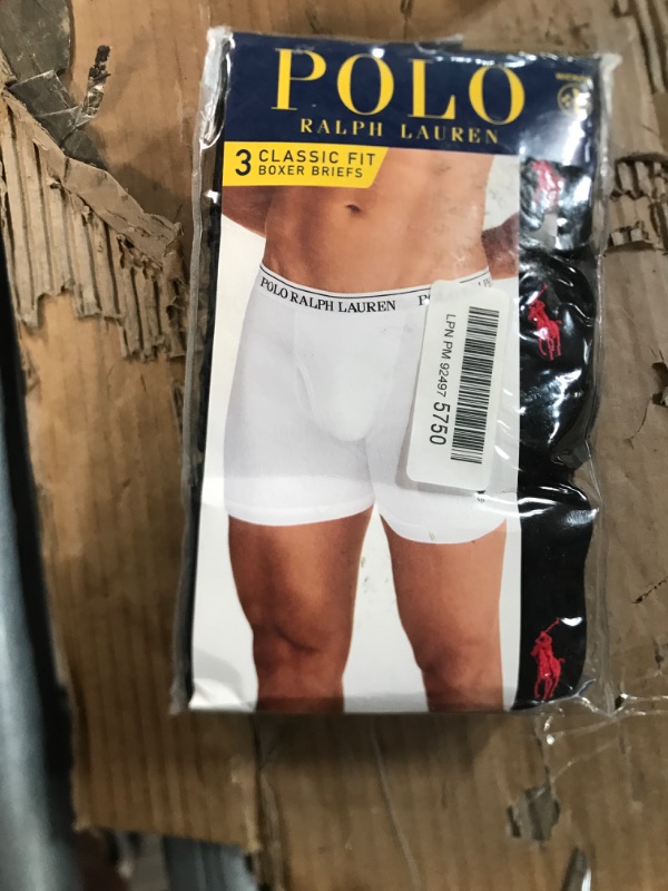 Photo 2 of POLO RALPH LAUREN Men's Classic Fit Cotton Boxer Briefs, Trunks & Long Leg Available, 3-Pack Regular Leg Medium 