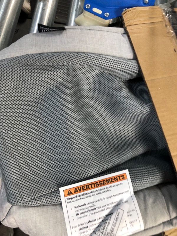 Photo 2 of brand new Evolur Koko Portable Infant Bouncer in Grey, Breathable Fabric, Removable Seat Cover, Easy to Clean Baby Bouncer Gray