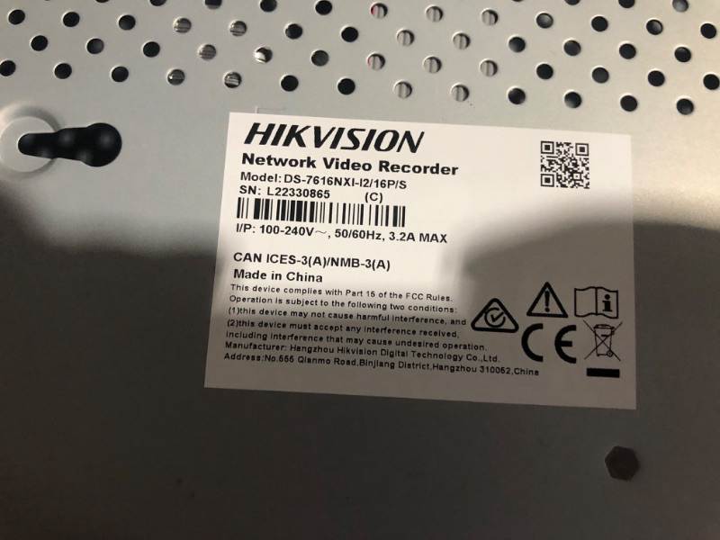 Photo 6 of ***UNTESTED - SEE NOTES***
DS-7616NXI-I2/16P/S Acusense 16 Channel HIK 4K NVR Network Video Recorder with 16 POE (International English Version No HDD)