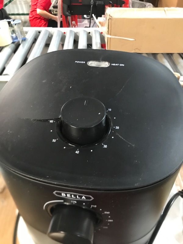 Photo 2 of (check pictures) BELLA 2.9QT Manual Air Fryer, No Pre-Heat Needed, No-Oil Frying, Fast Healthy Evenly Cooked Meal Every Time, Removeable Dishwasher Safe Non Stick Pan and Crisping Tray for Easy Clean Up, Matte Black 2.9 Quart Matte Black