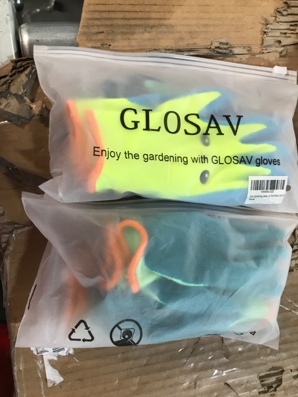 Photo 2 of (lot of 2) GLOSAV Kids Gardening Gloves for Ages 2-12 Toddlers, Youth, Girls, Boys, Children Garden Gloves for Yard Work (Size 5 for 9, 10 Year Old) Size 5 (Pack of 2) Green&yellow