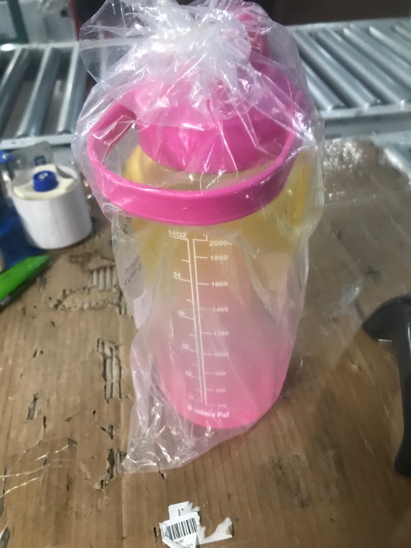 Photo 2 of (SIMILAR) Venture Pal Large 64 oz/Half Gallon Motivational Water Bottle with 2 Lids (Chug and Straw), Leakproof BPA Free Sports Water Jug with Time Marker to Ensure You Drink Enough Water Throughout The Day A4-Pink/Blue Gradient (64oz)