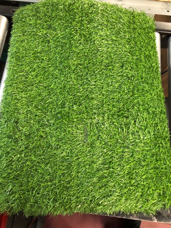 Photo 2 of Falflor 4FTx6FT Artificial Turf Grass Area Rug Realistic Fake Grass Turf Mat Carpet Rug for Patio Synthetic Grass Mat with Drainage Holes for Dog Garden Lawn Landscape Balcony 4FTx6FT Green