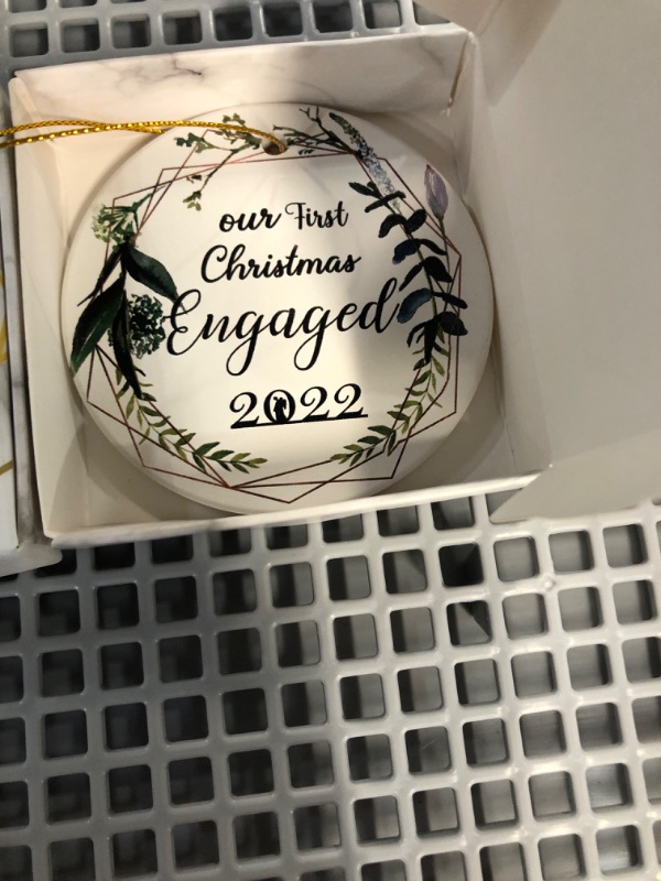 Photo 2 of  2022 Our First Christmas Engaged Ornament PACK OF 3