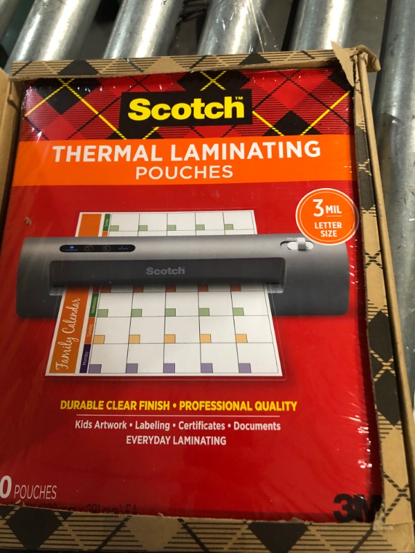 Photo 2 of Scotch 11-1/2 in. x 9 in. Letter Size Thermal Laminating Pouches (100 Per Pack)