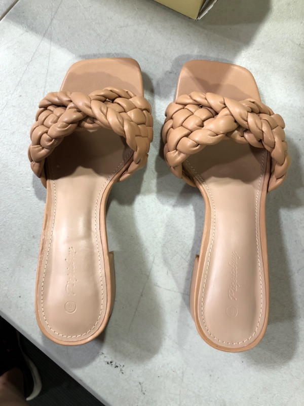 Photo 2 of (USED) PiePieBuy Heel Sandals for Women Braided Low Block Heel Sandals Size 6 