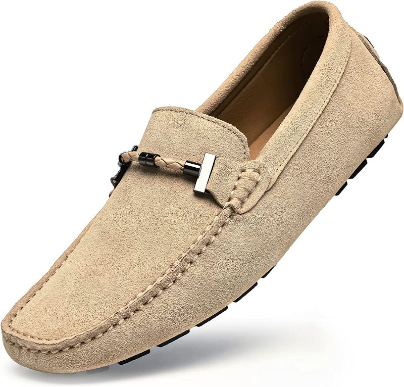 Photo 1 of Go Tour Men's Penny Loafers Moccasin Driving Shoes Slip On Flats Boat Shoes 12M