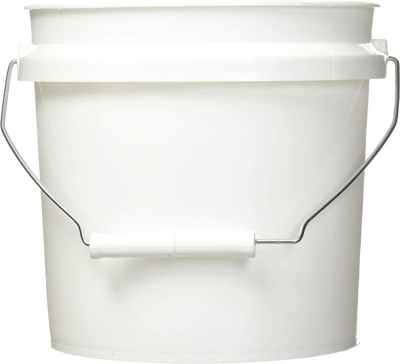 Photo 1 of  1-Gallon White Plastic Pail Paint Pail/Container QTY 2