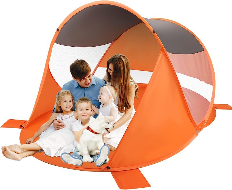 Photo 1 of [New] PKISIL Large Instant Pop Up Beach Tent, 4- 6 Person Portable Sun Shelter 95 inches