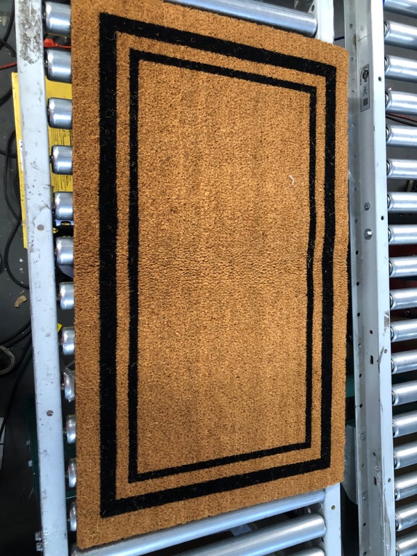Photo 3 of [Brand New] Kempf Double Border Coco Coir Mat, Rubber Vinyl Backing, 18 x 30-Inch, Black

