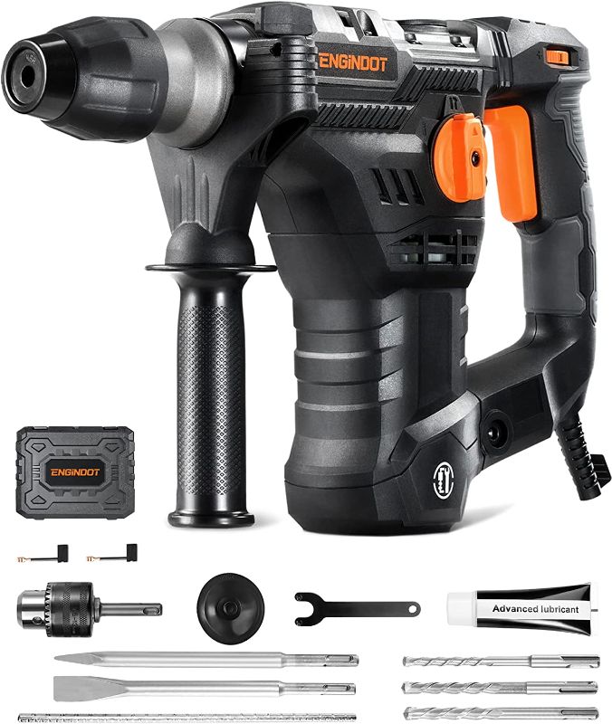 Photo 1 of [Working] ENGiNDOT 1-1/4 Inch SDS-Plus Rotary Hammer Drill, 12.5 Amp 4350 BPM 900 RPM 4 Modes 7 JOULES 