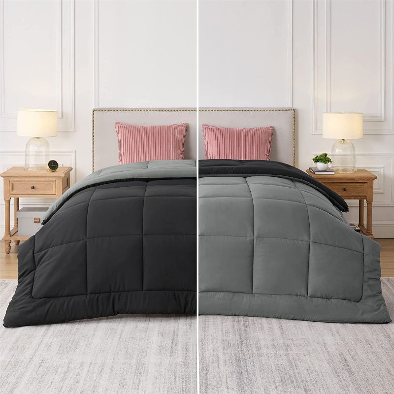 Photo 1 of [Used] Bedsure Twin Bedding Comforter Duvet Insert - Black/Grey Down Alternative Twin Size Comforter