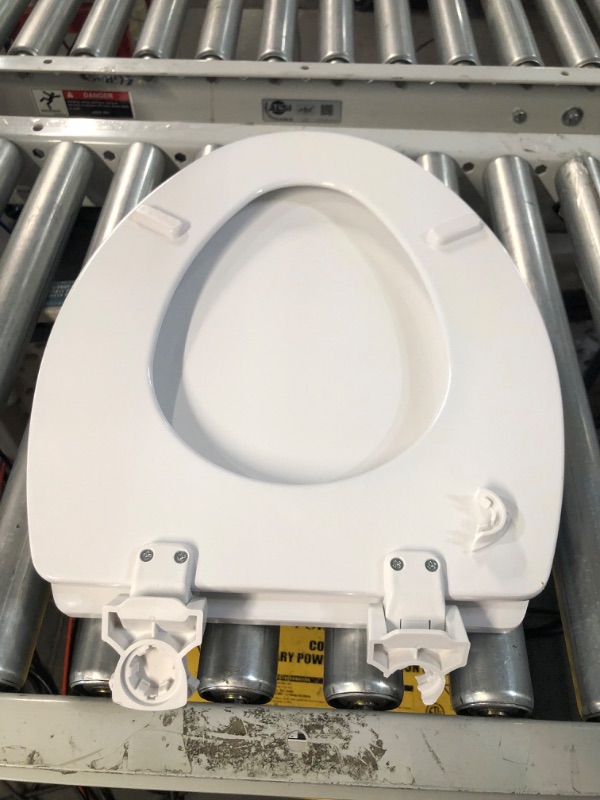 Photo 1 of ***DAMAGED - SEE PHOTOS*** Bemis 1500EC 390 Lift-Off Wood Elongated Toilet SEAT, Cotton White