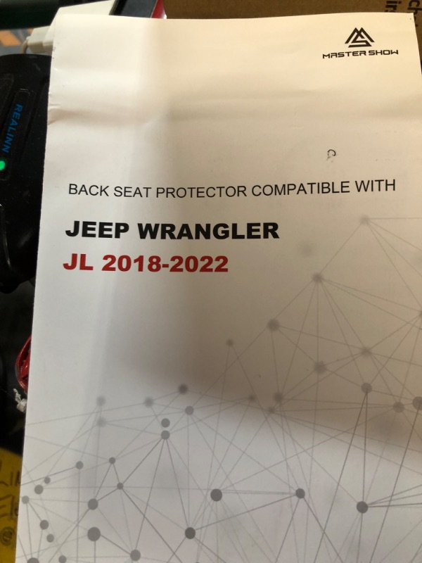 Photo 2 of MS MASTER SHOW Rear Seat Liner Compatiable with 2018-2023 Wrangler JL 4 Door, 4 PCS Split Seat Back Protectors Dog 