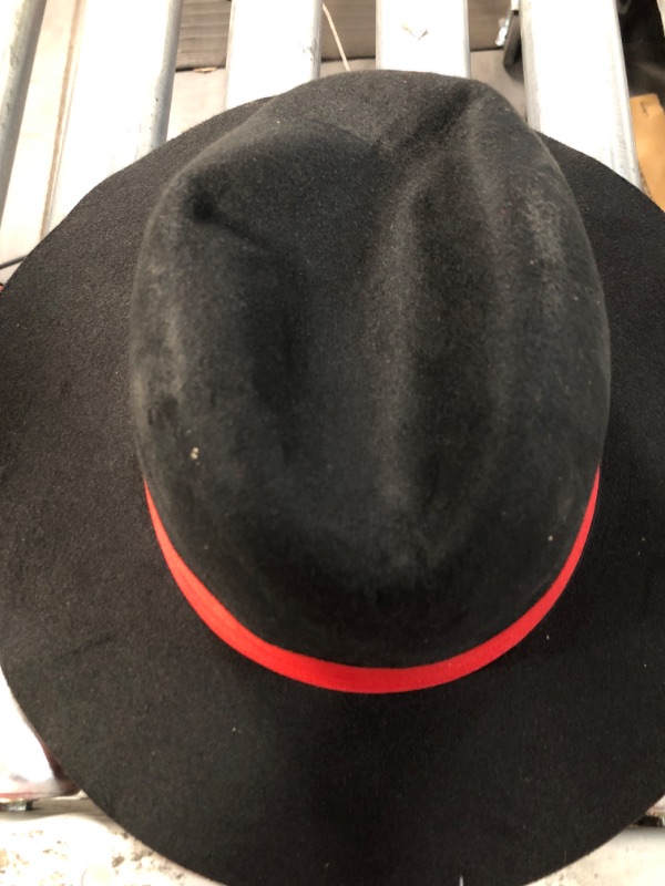 Photo 2 of  Brim Fedora Retro Floppy Jazz Bucket Cap Black/Red