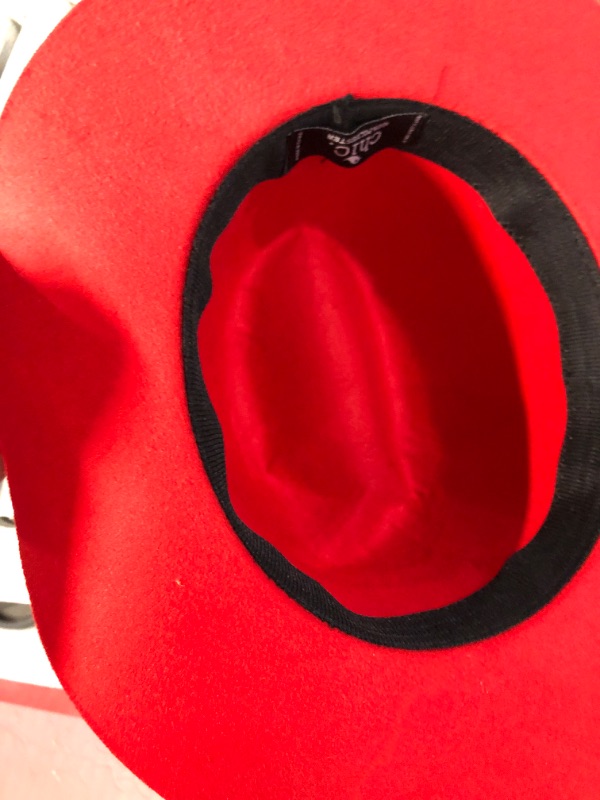 Photo 1 of  Brim Fedora Retro Floppy Jazz Bucket Cap Black/Red