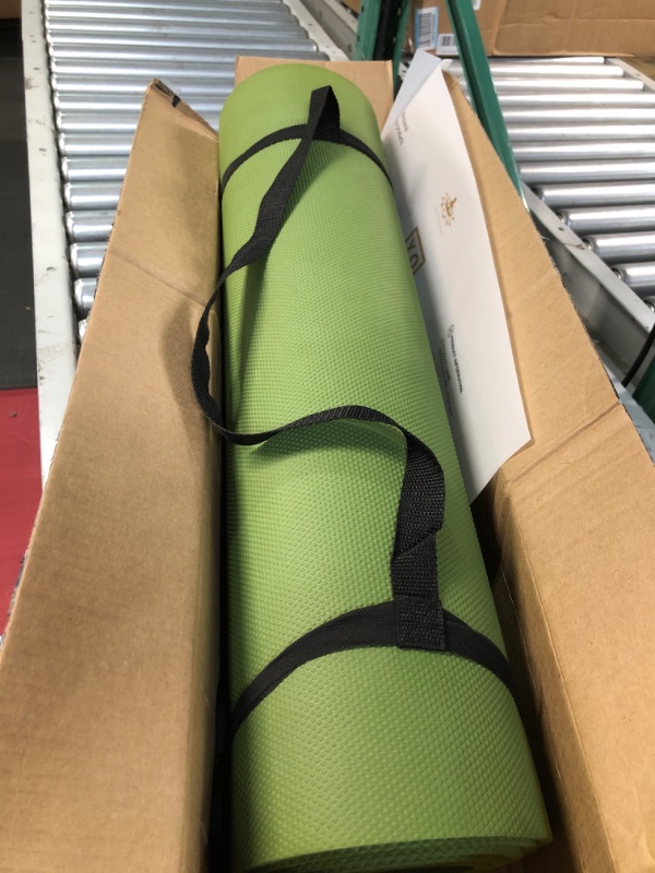 Photo 2 of *STOCK PHOTO DIFFERENT COLOR* Hatha Yoga Extra Thick TPE Yoga Mat - 72"x 32" Green 