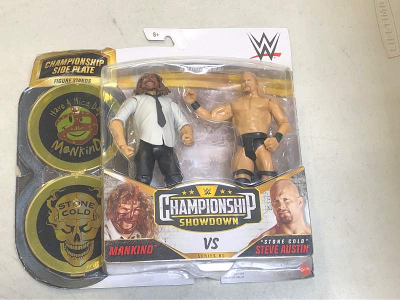 Photo 2 of ?WWE Stone Cold Steve Austin vs Mankind Championship Showdown 2 Pack 6 in Action Figures High Flyers Battle Pack for Ages 6 Years Old and Up?