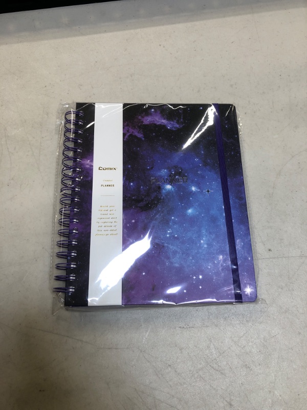 Photo 2 of Daily Planner, Comix Weekly & Monthly Planner, Planner to Manage Time and Hit Your Goals, 7.8x9.5in, Undated, 1 Year, Hardcover, Starry Sky Starry sky purple