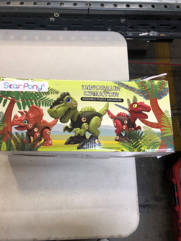 Photo 2 of 3 Pcs Take Apart Dinosaur Toys for 3 4 5 6 7 Year Old Boys Birthday Gifts with Dinosaur Eggs, Kids STEM Toys Dinosaur Toys for Kids 3-5 5-7 with Electric Drill