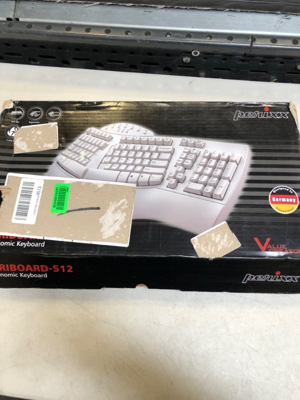 Photo 2 of Perixx PERIBOARD-512W Periboard-512 Ergonomic Split Keyboard - Natural Ergonomic Design - White - Bulky Size 19.09"X9.29"X1.73", US English Layout Wired White Keyboard+
-