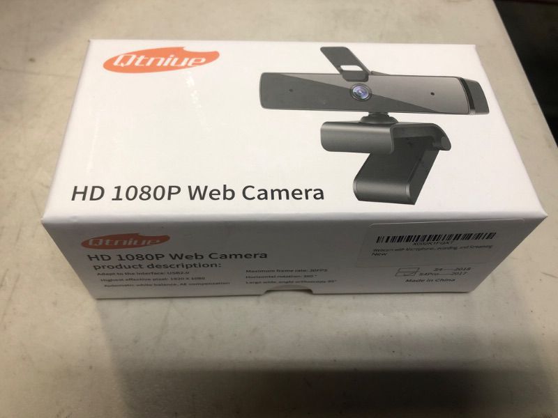 Photo 2 of Qtniue Webcam with Microphone and Privacy Cover, FHD Webcam 1080p, Desktop or Laptop and Smart TV USB Camera for Video Calling, Stereo Streaming and Online Classes 30FPS